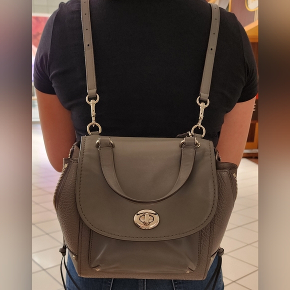 Coach Heather Grey Backpack/Crossbody - Picture 5 of 16